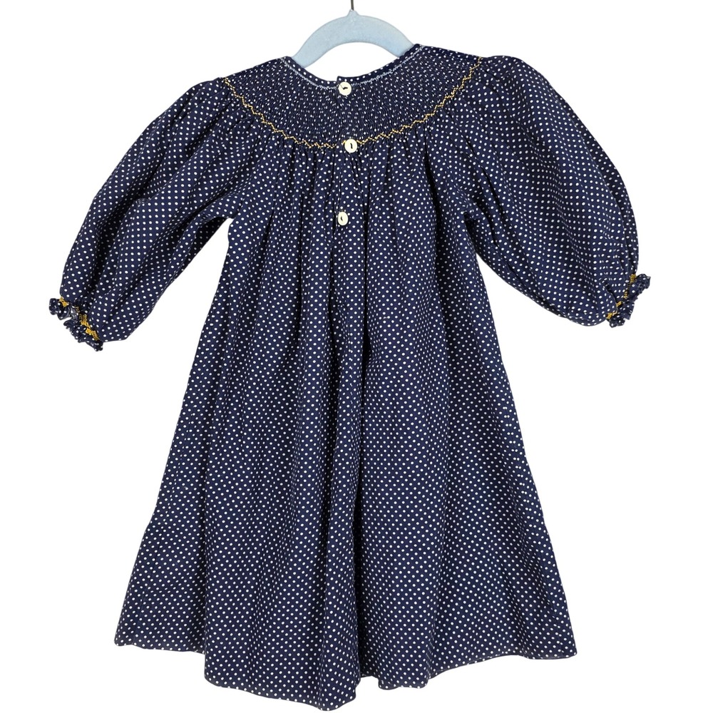 Mom & Me Girls Smocked Christmas Dress Polka Dot Santa Reindeer 18 Mos Boutique - Picture 10 of 15